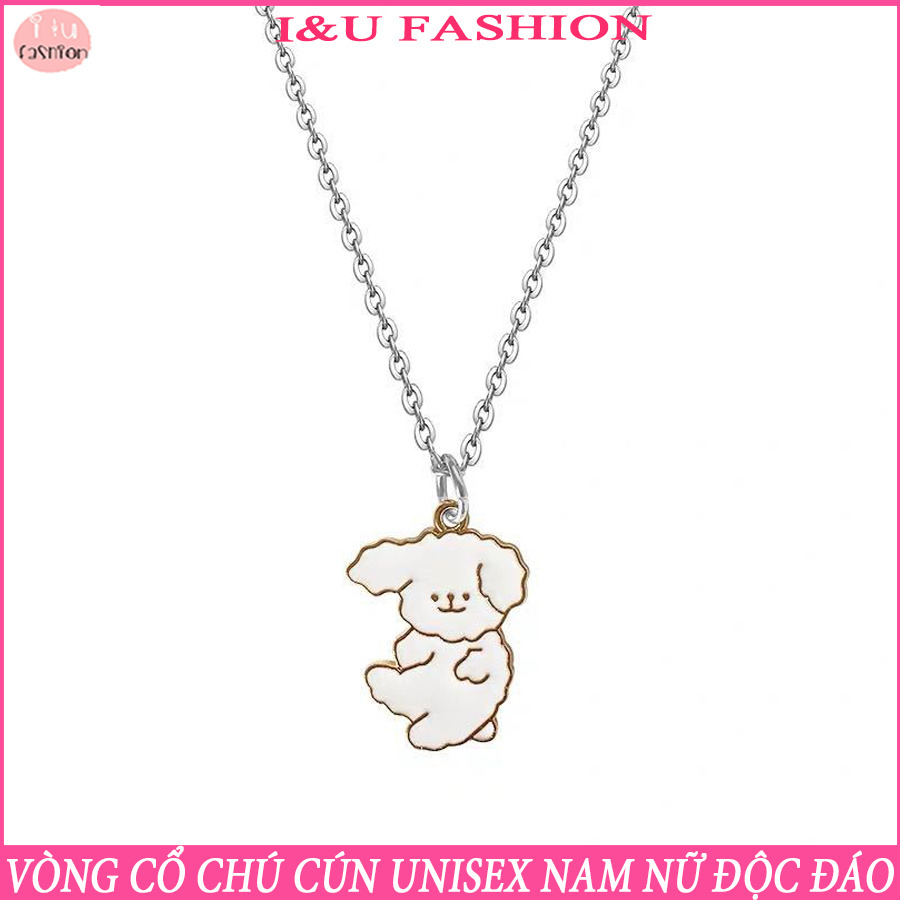 Dây chuyền vòng cổ UNISEX Nam Nữ , vòng cổ đôi , vòng cổ nhóm hình chú cún vô cùng dễ thương với dây xích kim loại dài cá tính thời trang HOT VC-51