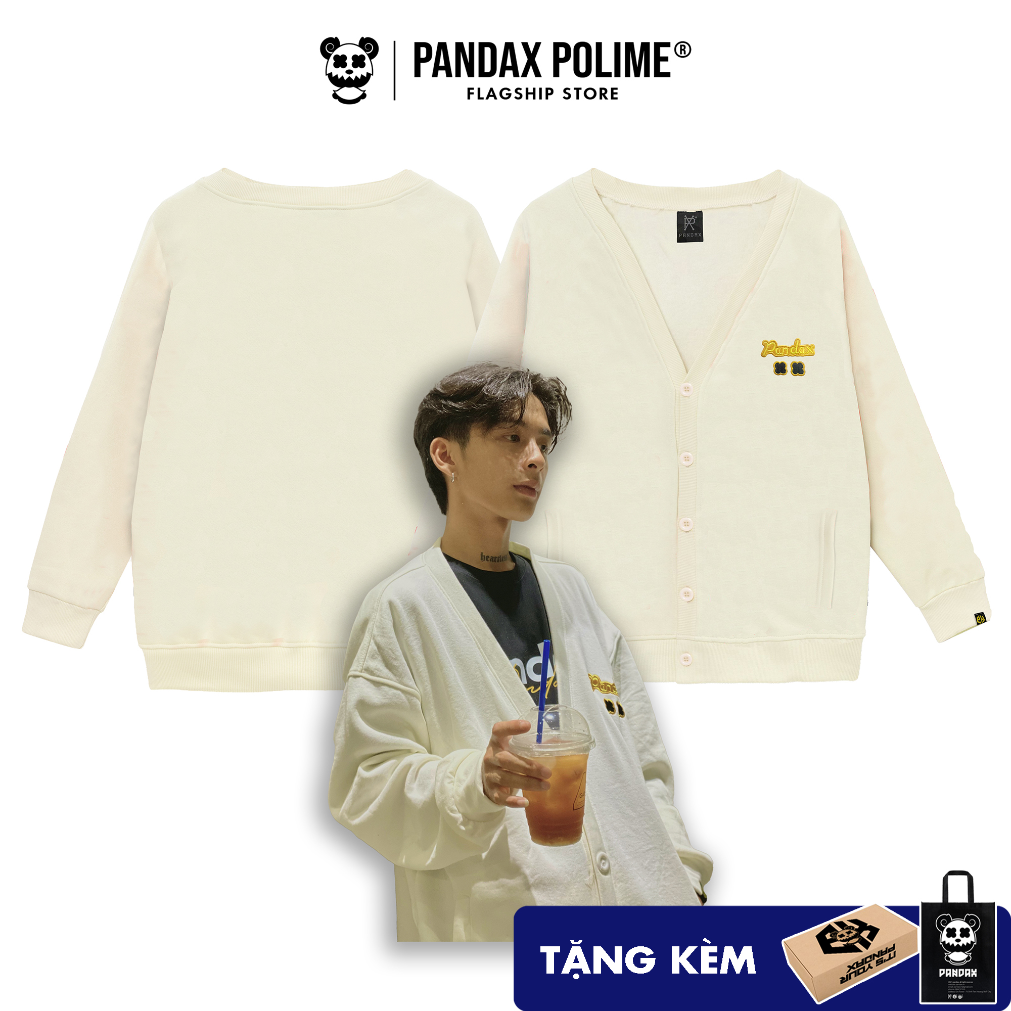 Áo khoác cardigan nam nữ áo jacket basic PANDAX nỉ bông nam nữ oversize áo local brand BASIC CARDIGAN Fullbox