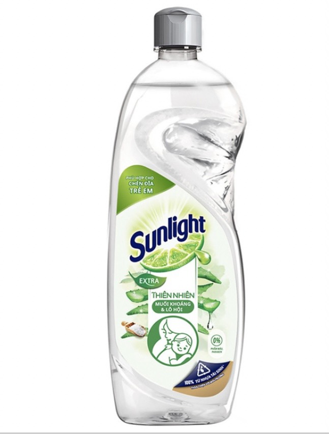 Nước rửa chén sunlight thiên nhiên muối khoáng lô hội