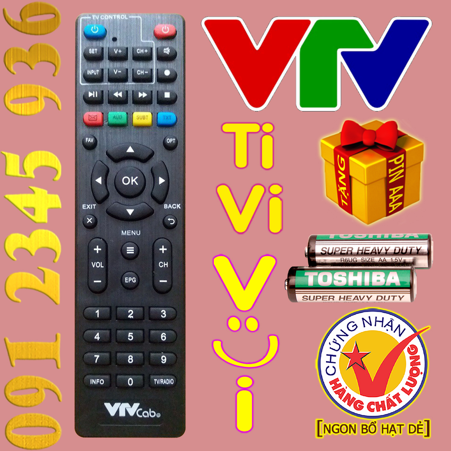 Điều khiển vtv cab 4k cho đầu kỹ thuật số tvbox.