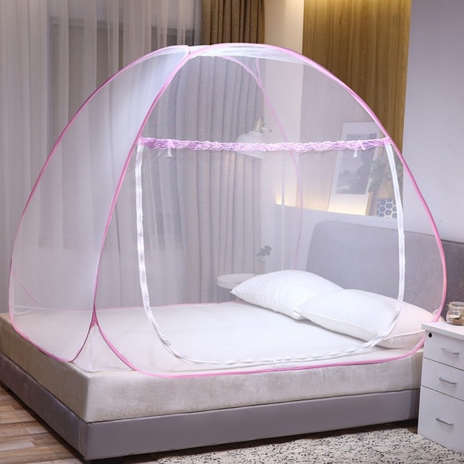 Mùng Ngủ Chụp Thông Minh 2m2x2m, Màn Chụp Tự Bung, Mùng Xếp Gấp Gọn Tiện Lợi.