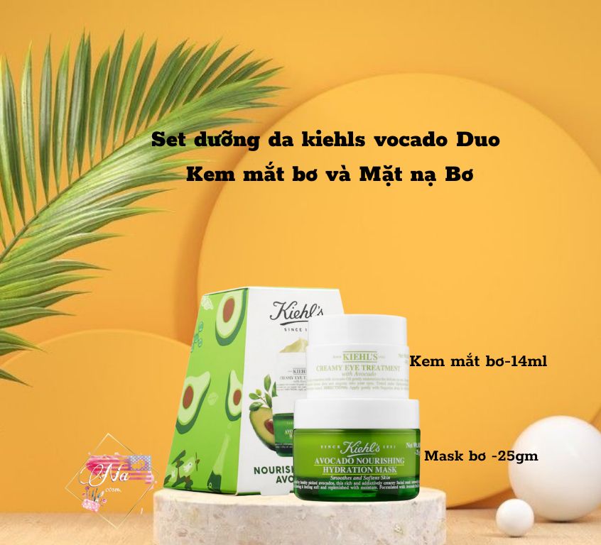 Set dưỡng da kiehls vocado Duo - Kem mắt bơ và Mặt nạ Bơ