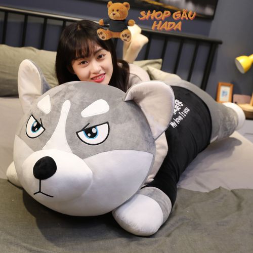 Gấu bông chó husky siêu to khổng lồ - gấu bông husky-chó husky nhồi bông mặt ngáo siêu đẹp