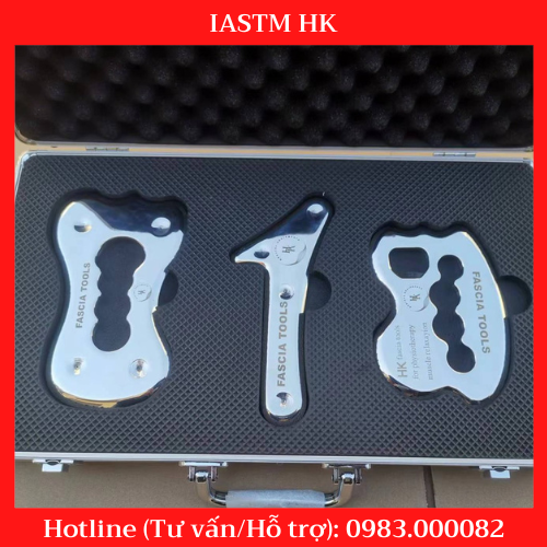 Bộ dụng cụ massage giải mạc cơ có tay cầm massage - iastm - phục hồi chức năng bằng thép không gỉ
