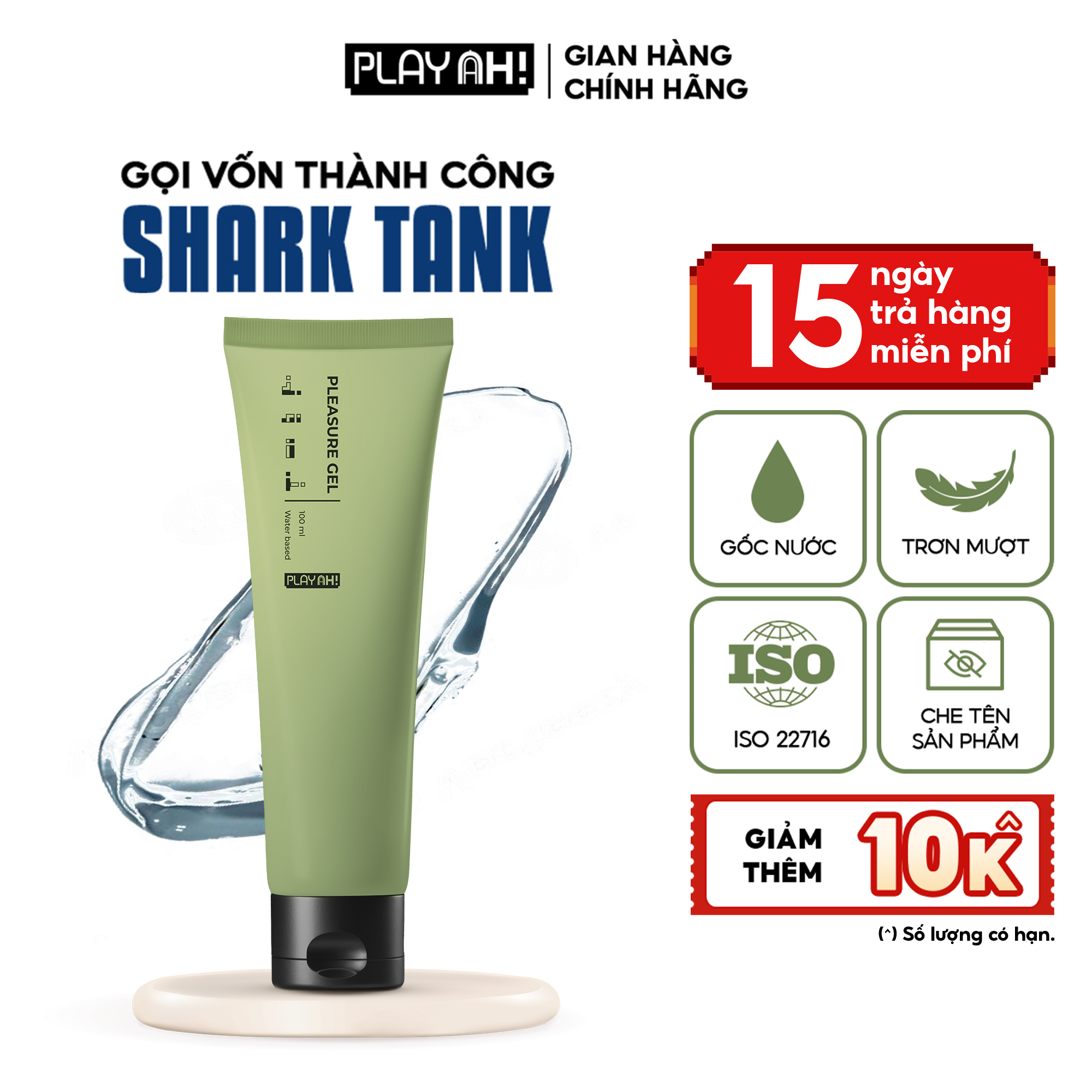 Gel Bôi Trơn Gốc Nước PlayAh Pleasure Gel 100ml