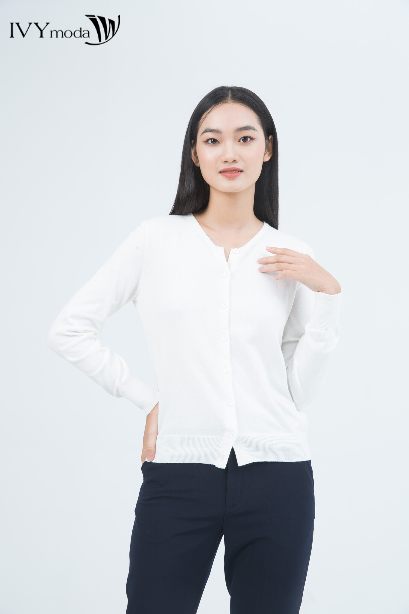 Áo khoác len cài khuy thanh lịch ivy moda ms 77p0067