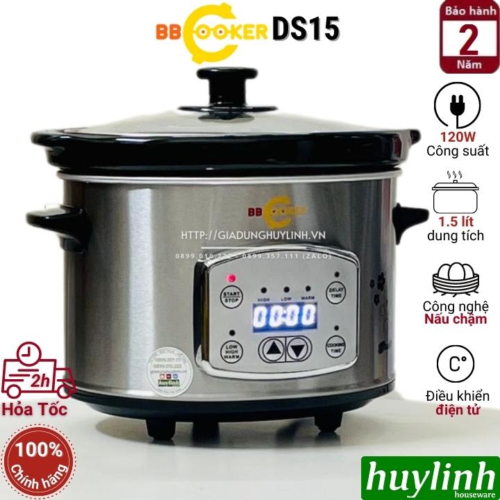 Nồi nấu cháo chậm tự động điện tử BBcooker DS15 - 1.5 lít - Hàng chính hãng