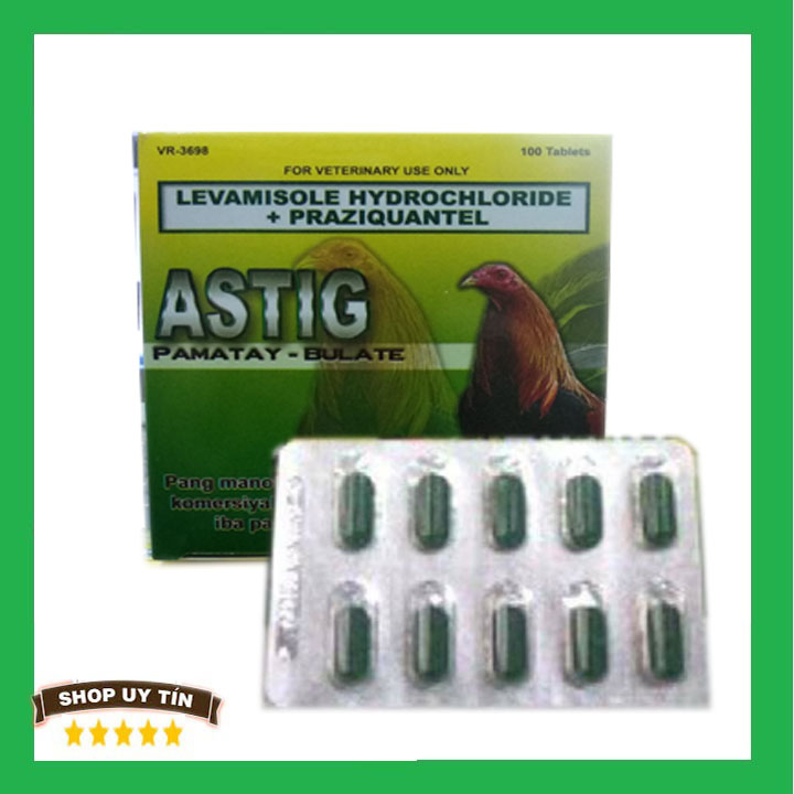 Astig xổ giun gà đá 10 vỉ 100 viên diệt triệt để các loại giun