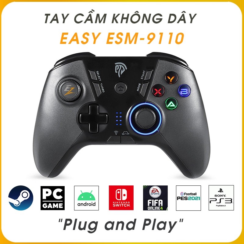 Tay Cầm Chơi Game Không Dây Easy 9110 cho PC Mobile(Android) Nintendo SW Có Rung Của