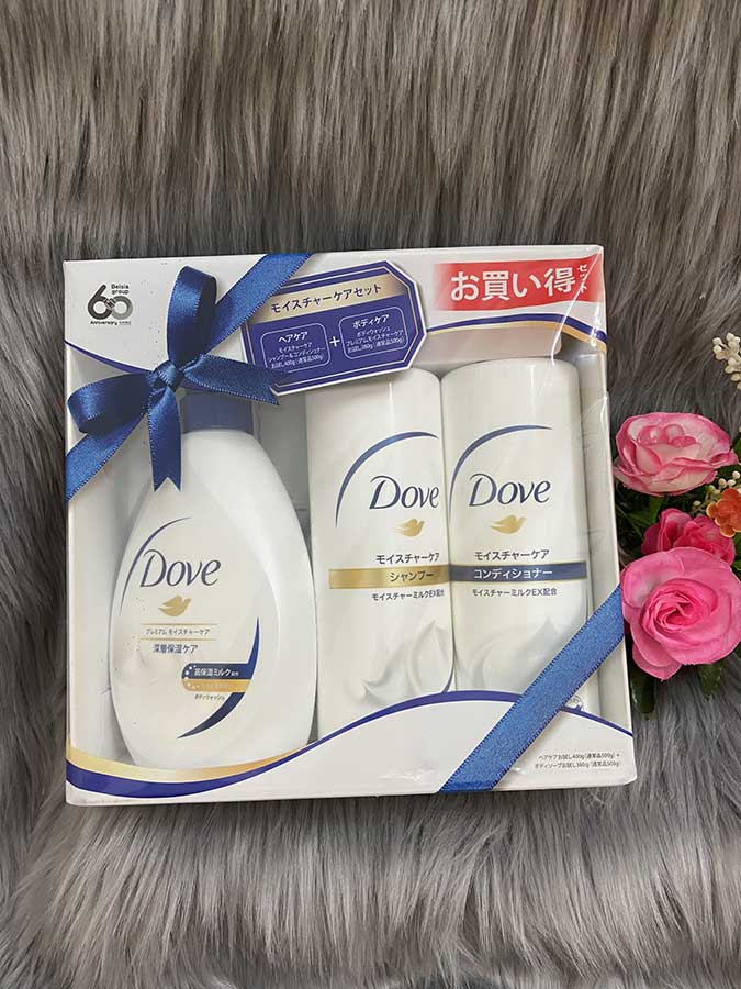 ComBo Set 3 dầu gội, dầu xả, sữa tắm Dove nội địa Nhật