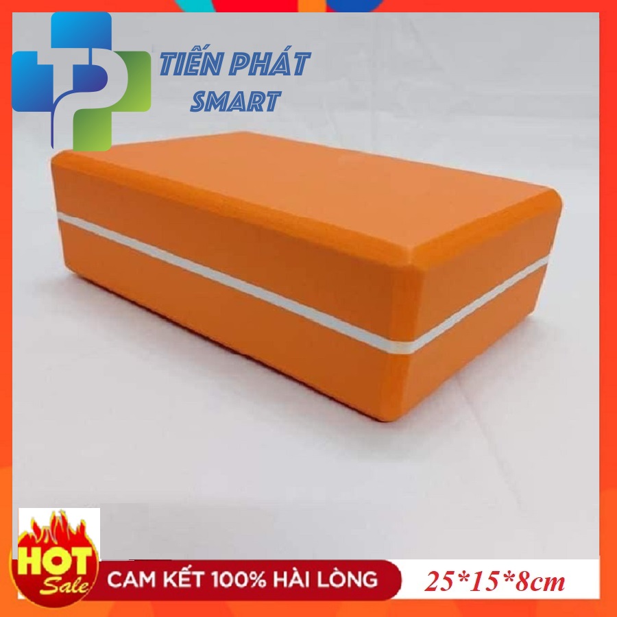 Gối Tập Yoga - Gạch Tập Yoga - Màu Cam – Chính Hãng Tienphatsmart ( Mẫu kẻ viền trắng)