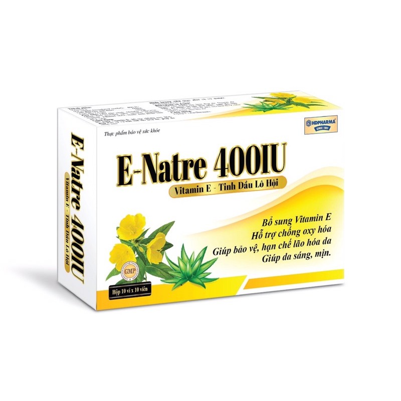 Viên uống e-natre 400iu bổ sung vitamin e