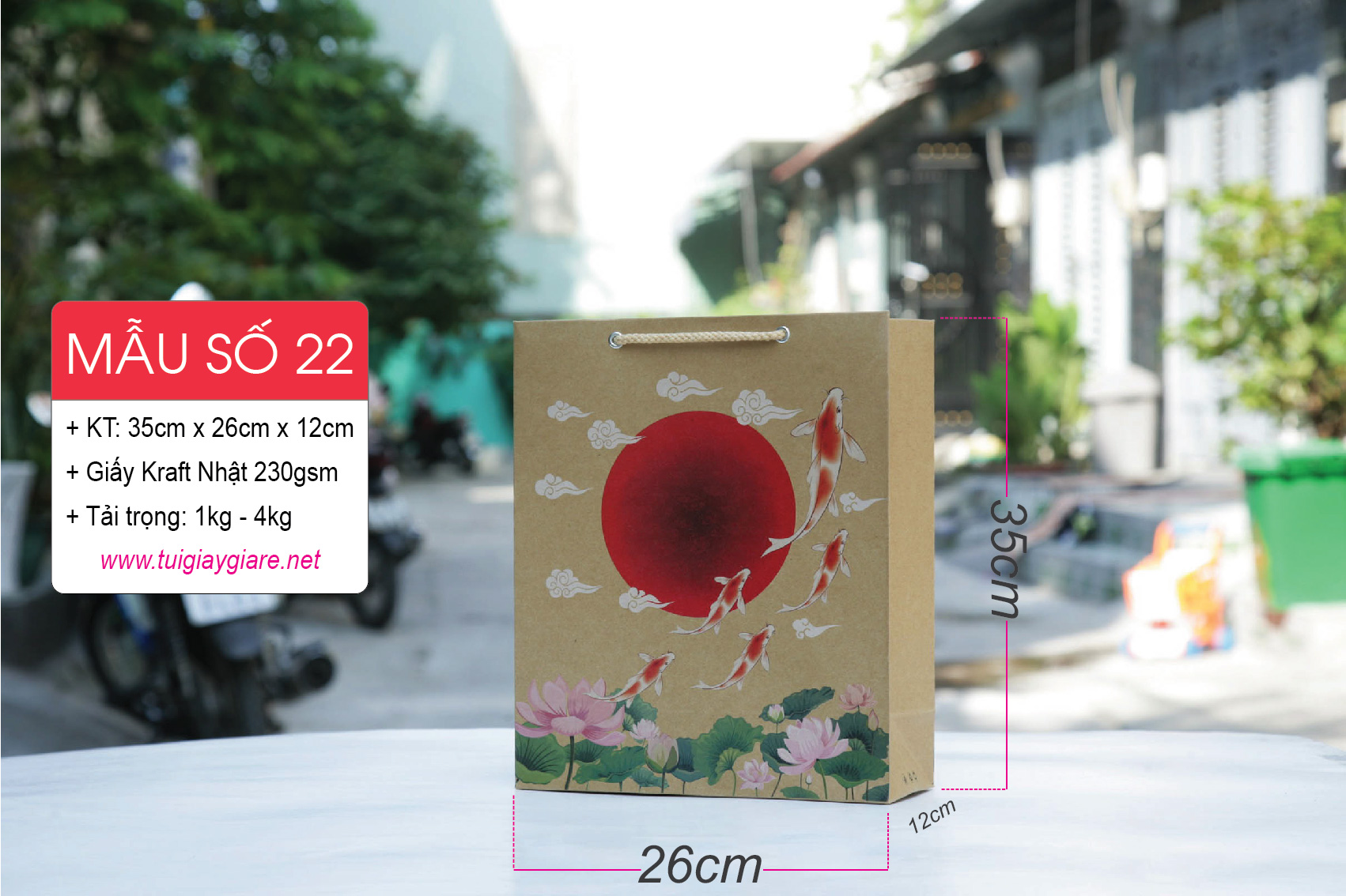 25 cái - Túi số 22 - Túi giấy kraft thời trang đựng quà tặng thời trang hộp quà biếu túi xách