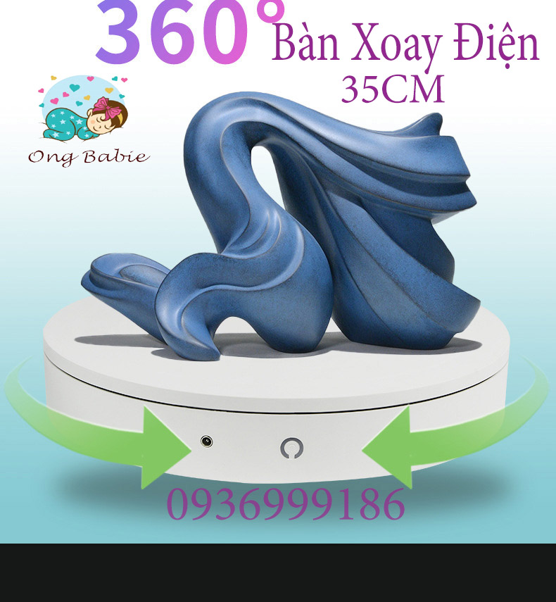 Đế xoay trưng bày chụp ảnh sản phẩm quay 360 độ xoay trái phải size 35CM Chịu tải 80KG