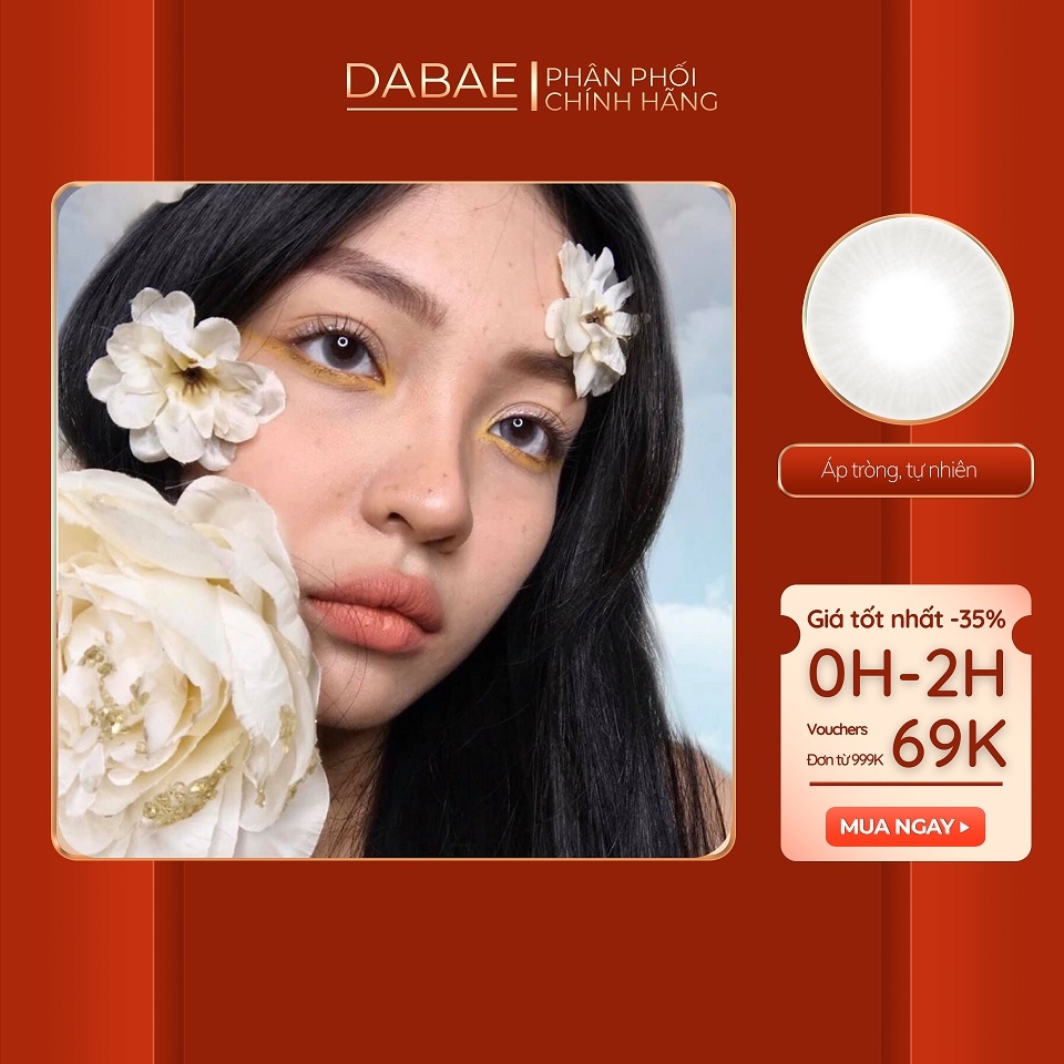 [Mã 2611THTRANG100K hoàn 10  xu đơn 99K] lens mắt cận tự nhiên trong veo XÁM TRONG GRAY kính áp tròng Hàn Quốc DABAE