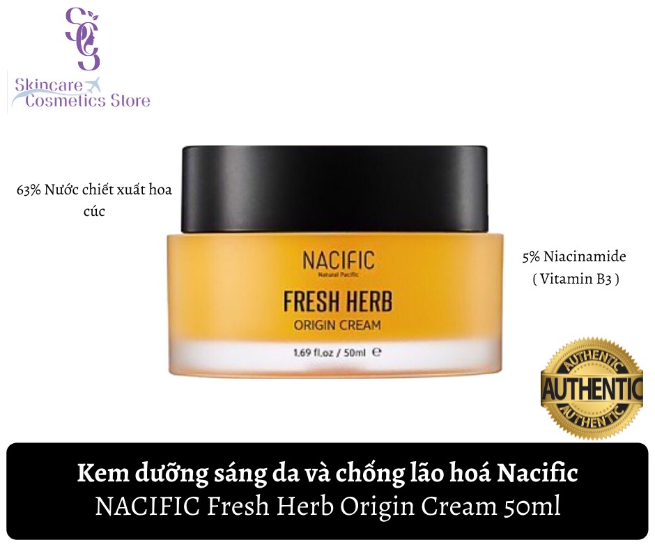 Kem dưỡng sáng da và chống lão hóa NACIFIC Fresh Herb Origin Cream 50ml