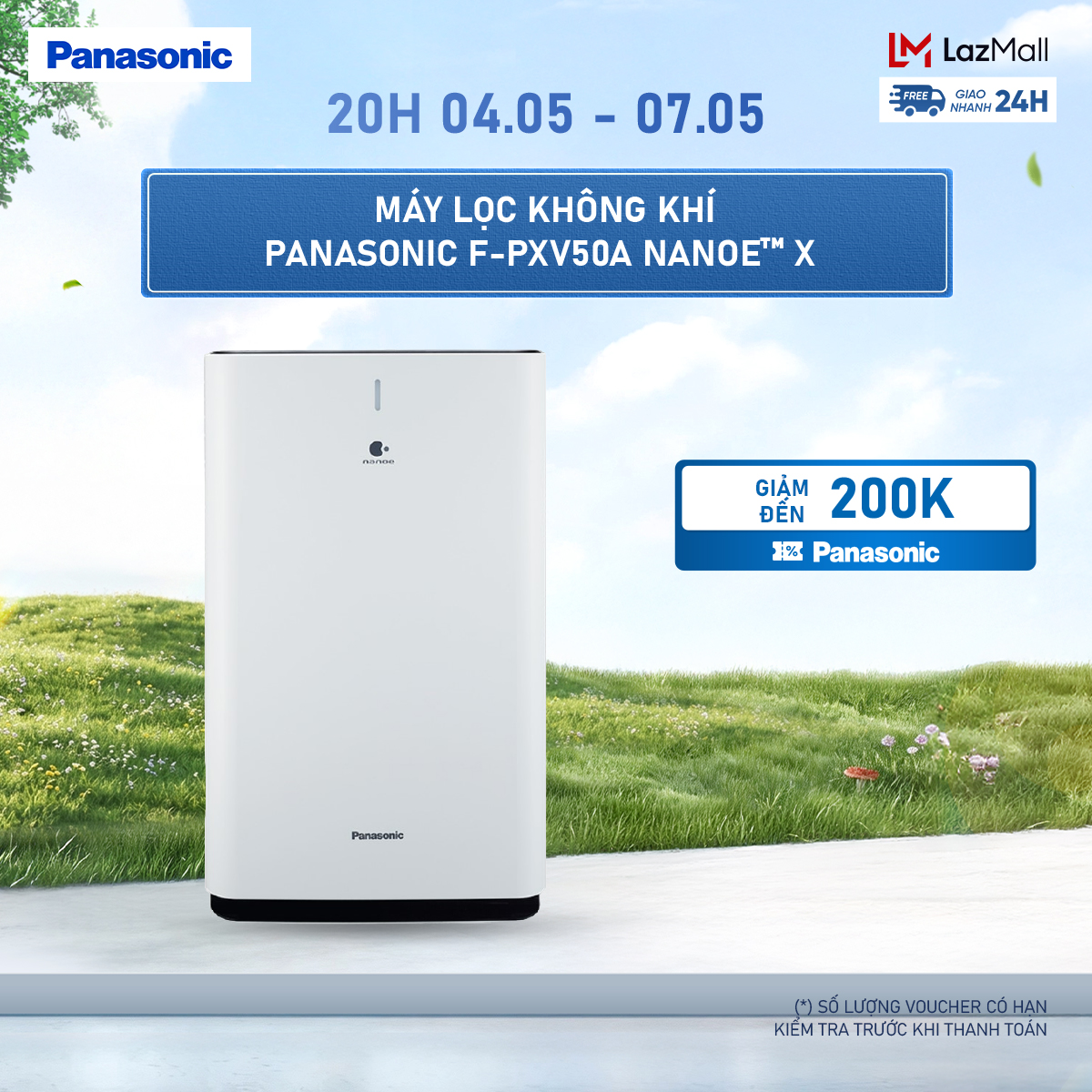 Máy lọc không khí Panasonic F-PXV50A nanoe™ X - Bộ lọc HEPA- Hàng chính hãng