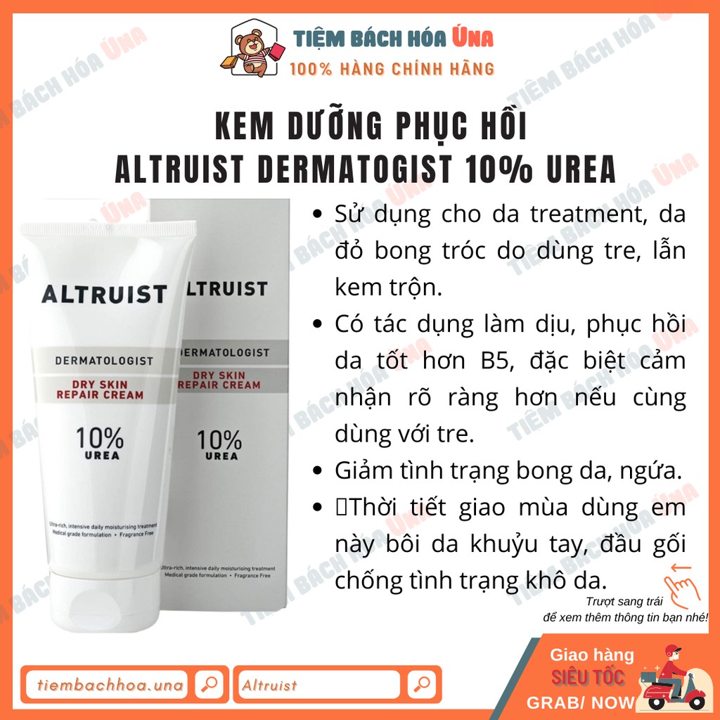 Kem dưỡng ẩm phục hồi da khô Altruist Dermatologist Dry Skin Repair Cream chứa 10% Urea 200 ml tiembachhoauna