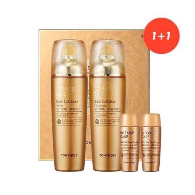 Set dưỡng da chống lão hoá Ốc sên, Vàng 24k Tonymoly Intense Care Gold 24k Snail Set