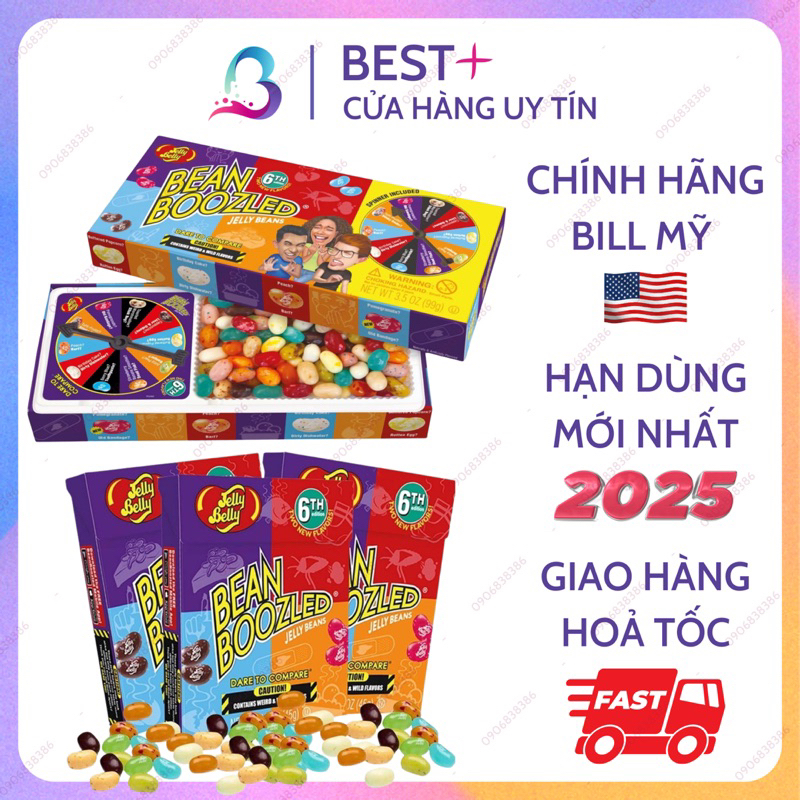 [BILL MỸ 🇺🇸] [Đời Thứ 6 Mới ƞhất] Kẹo Thối Jelly Belly Bean Boozled Hộp 45g 99g gram Vòng Xoay Siêu Thúi Troll Bạn Bè