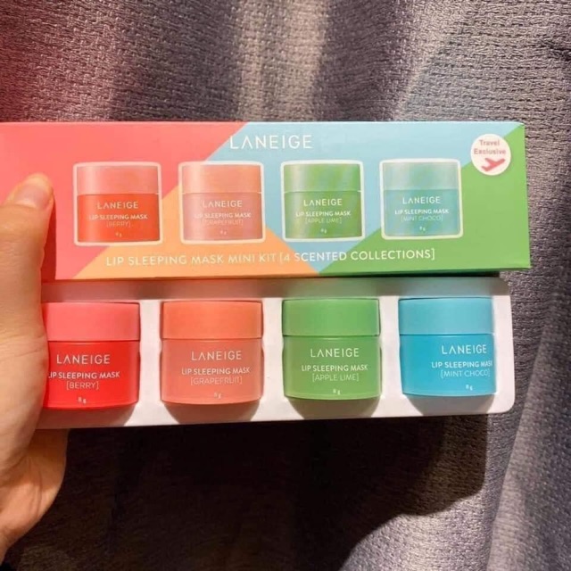 [HCM]Set 4 Mặt Nạ Ngủ Môi Laneige Lip Sleeping Mini 4 x 8g Mềm Mượt Môi  Tri Khô Môi Hiệu Quả