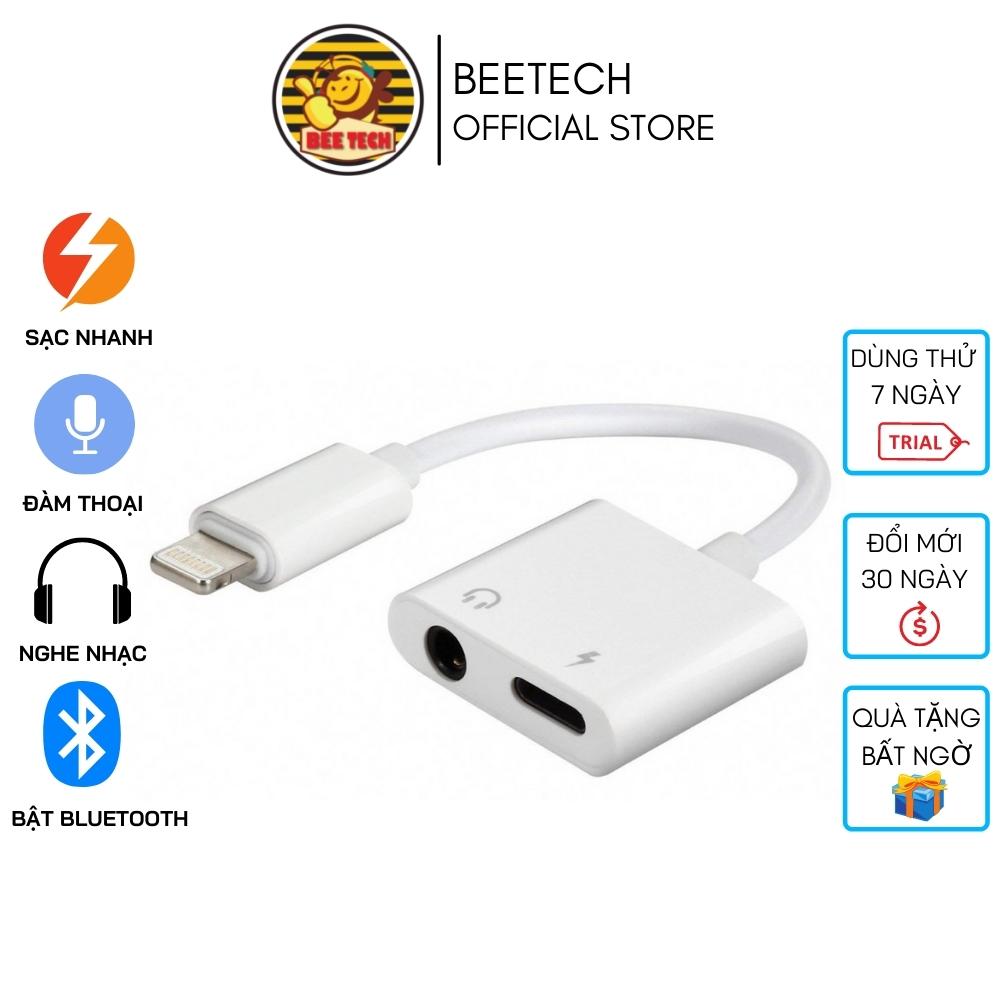 Jack chia cổng iPhone thành cổng sạc + Cổng tai nghe 3.5mm, jack chuyển đổi chân sạc - Beetech