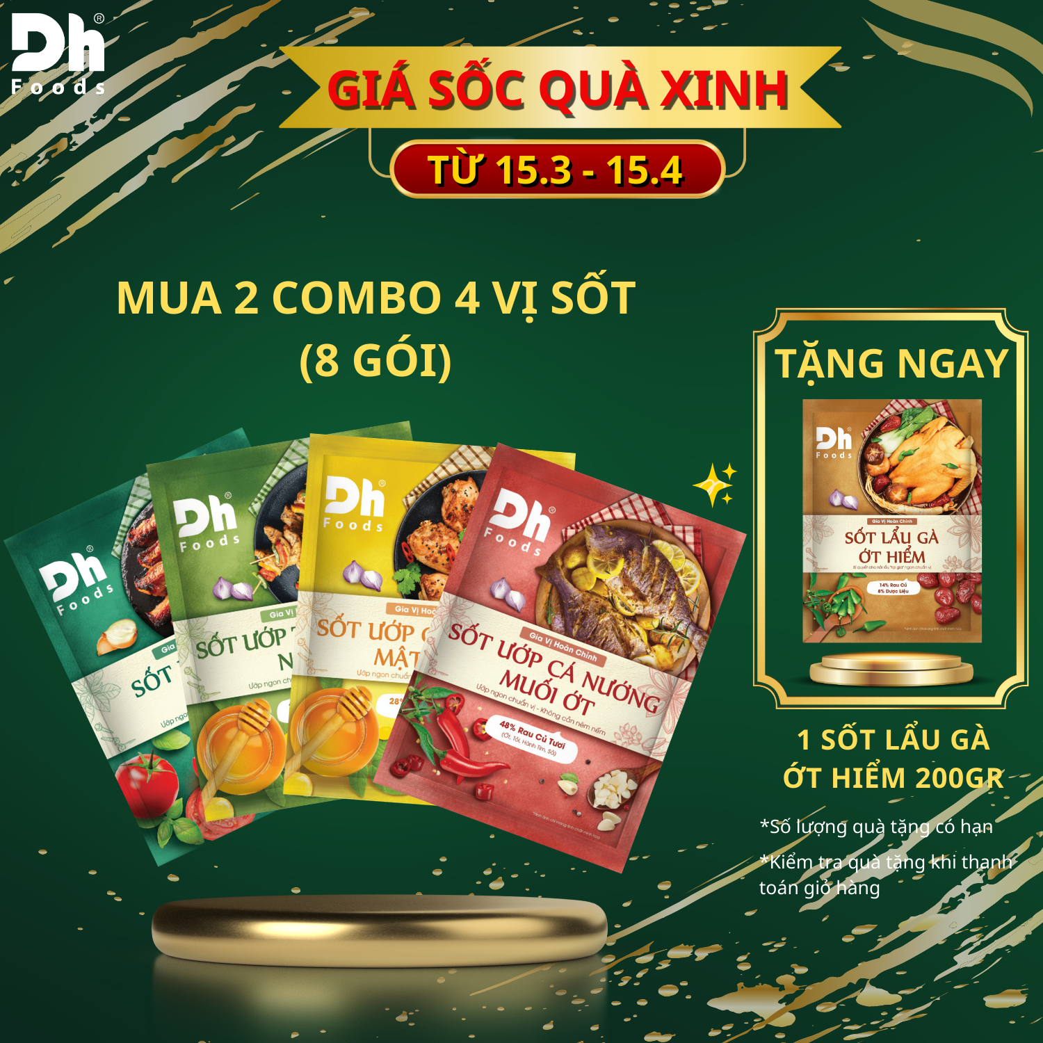 Bộ sốt ướp các loại thịt, cá, hải sản dh foods - gói gia vị sốt ướp tiện lợi 65gr, thành phần rau củ tươi