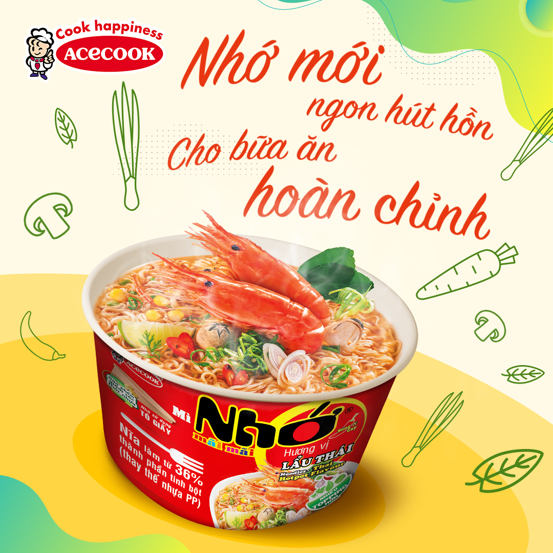[Mẫu mới] Tô nhớ mãi mãi mì vị Lẩu thái tôm 84gr