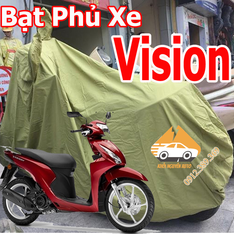 Phủ Xe Máy Vision Có Tai Gương, Áo Trùm xe Cao Cấp Có Tai Gương Siêu Dầy, Nặng Vải Dù Siêu Bền SẢN XUẤT TẠI VIỆT NAM