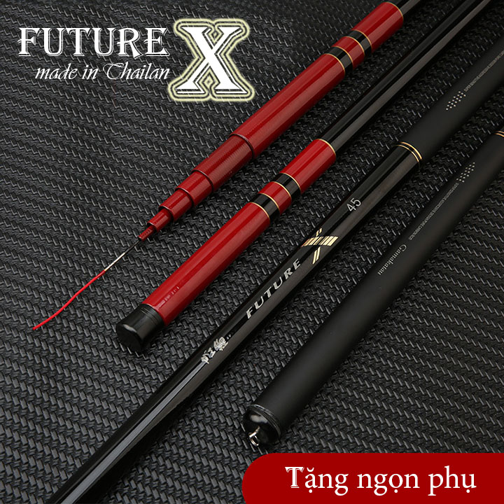 Cần câu tay carbon 5H Future X - Cần câu tay carbon, cần câu đơn, cần câu đài, carbon xoắn made in ThaiLan ( Ngu Long )