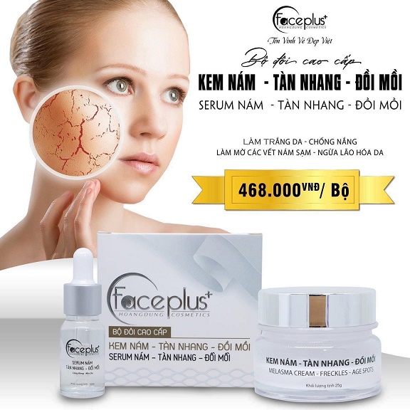 Bộ kem Faceplus kem nám tàn nhang đồi mồi 25g + serum nám tàn nhang đồi mồi 10ml - Sỉ Mỹ Phẩm 24h
