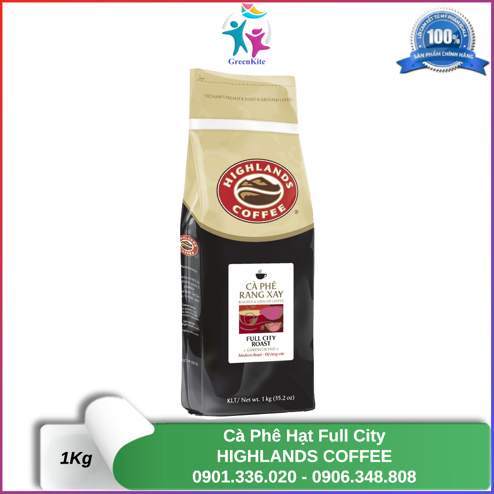 Cà phê hạt full city highlands coffee 1kg_date t6/2023
