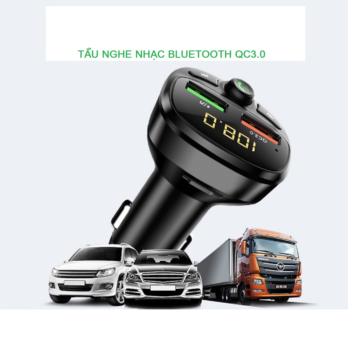 Tẩu nghe nhạc bluetooth kiêm sạc nhanh hy-87