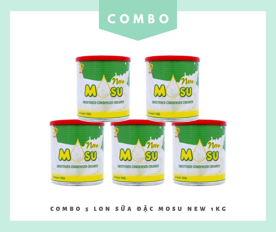 Combo 5 lon sữa đặc mosu new 1kg