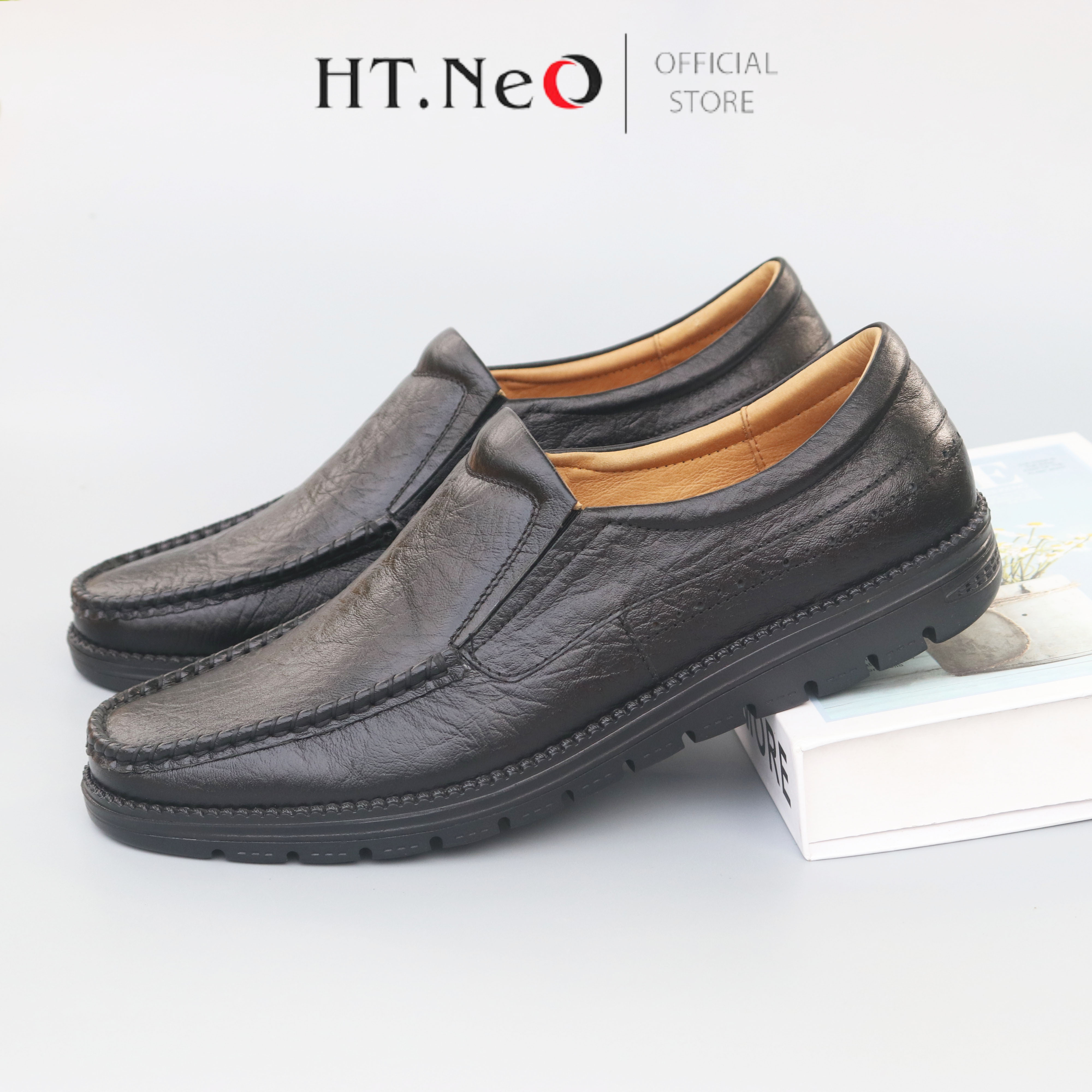 Giày tây lười - giày slip-on công sở ht.neo da thật cao cấp gt03