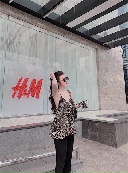 Áo hai dây da beo hở lưng, áo kiểu da beo hai dây, áo hở lưng sexy