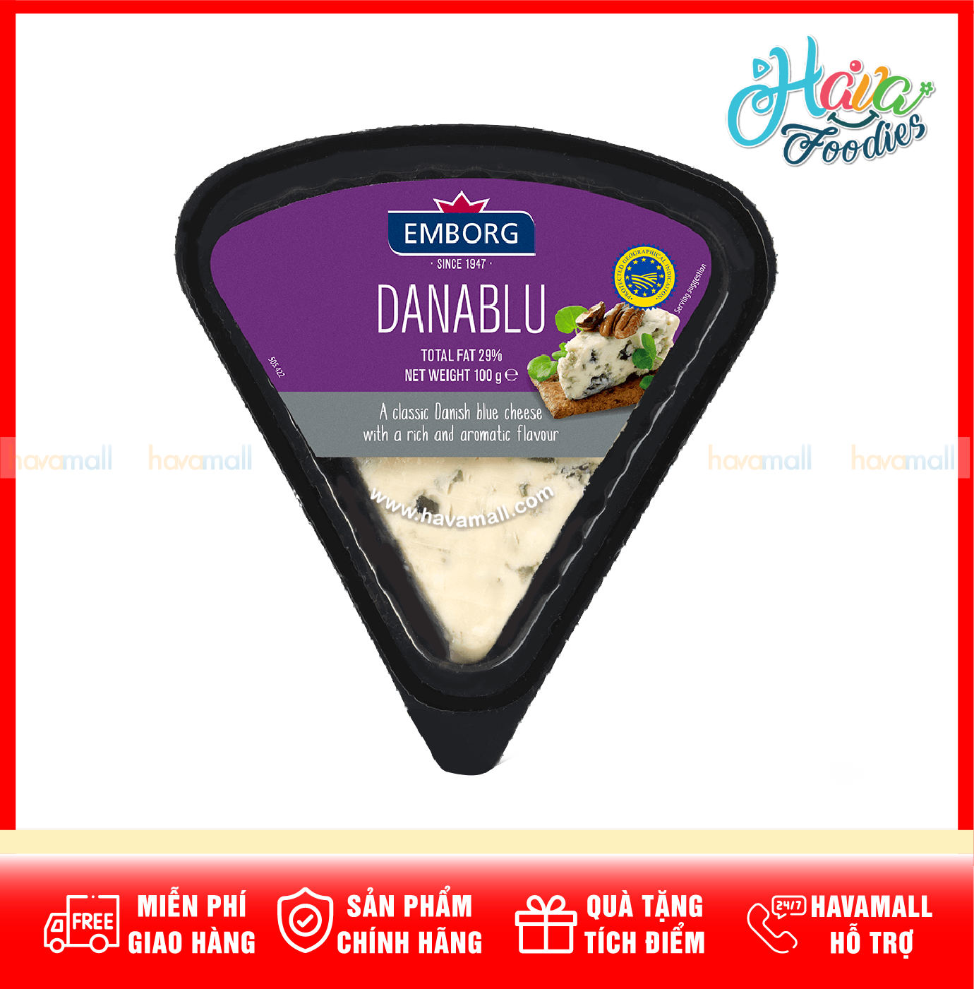 Phô Mai Xanh Dana Blu Chesse Emborg 100g
