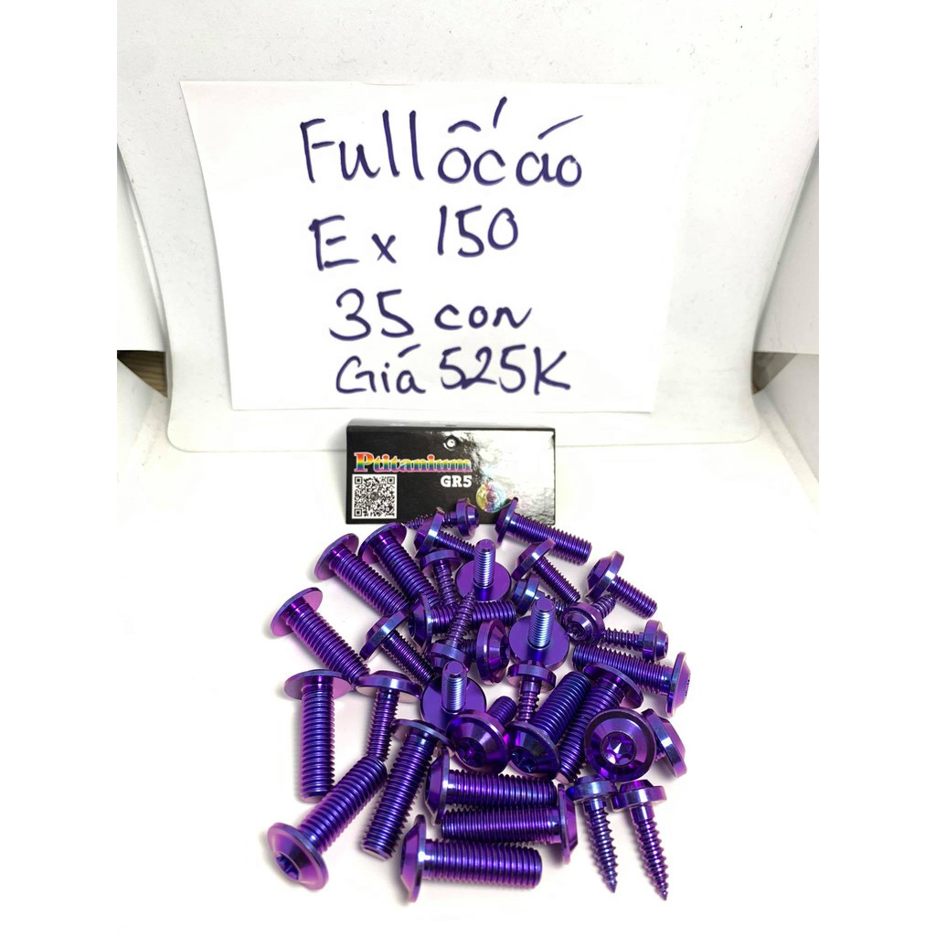 Combo full ốc dàn áo Ex10 , Ex11 , Ex155 , Ex150 chuẩn Titan GR5