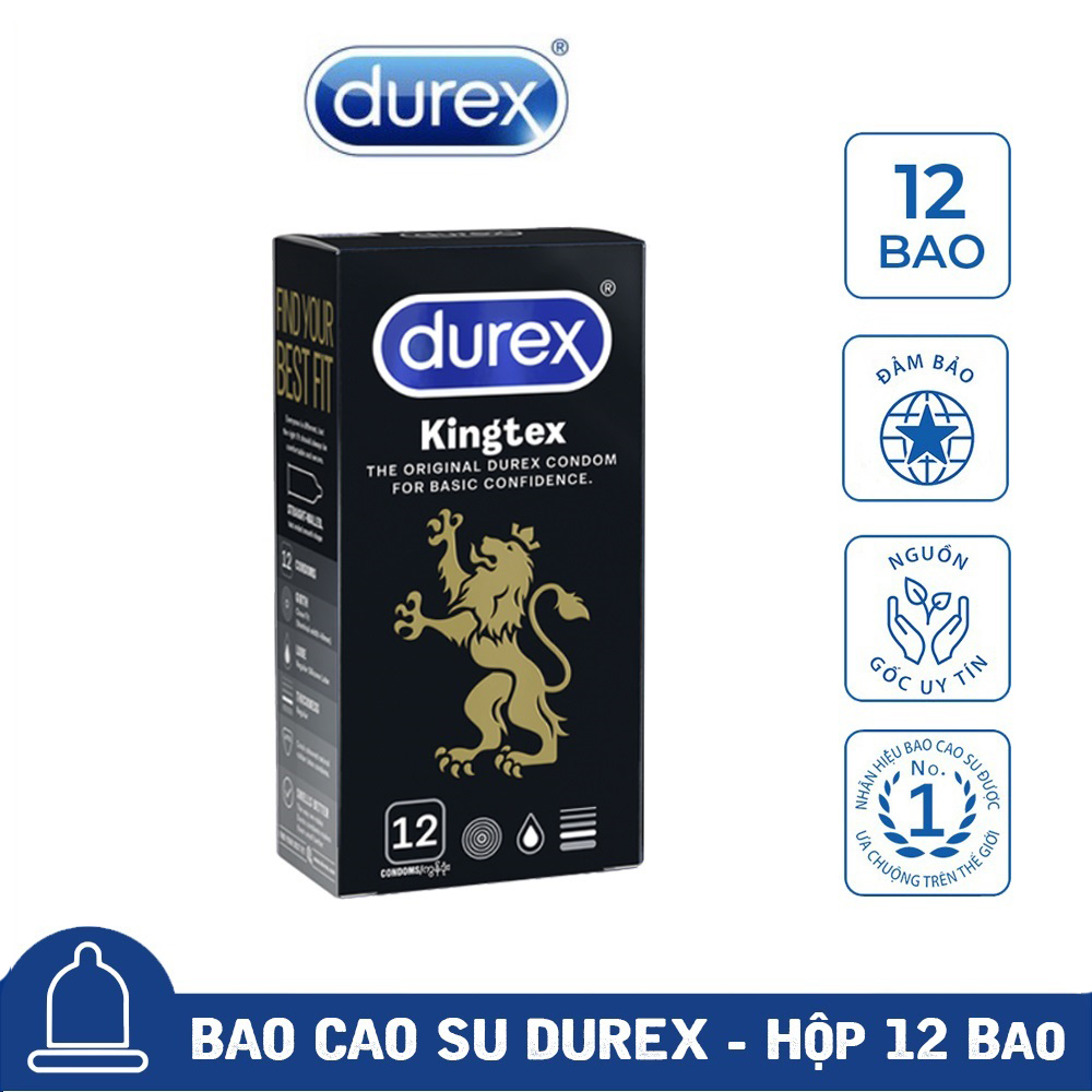 Bao cao su nam nữ Kingtex size cỡ nhỏ 12C [Che tên SP 100%]