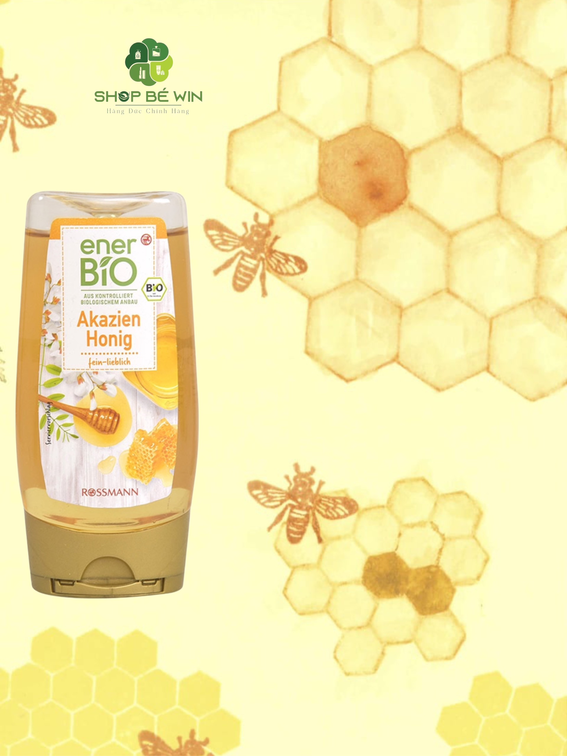 Mật ong hữu cơ ener bio akazien honig - đức