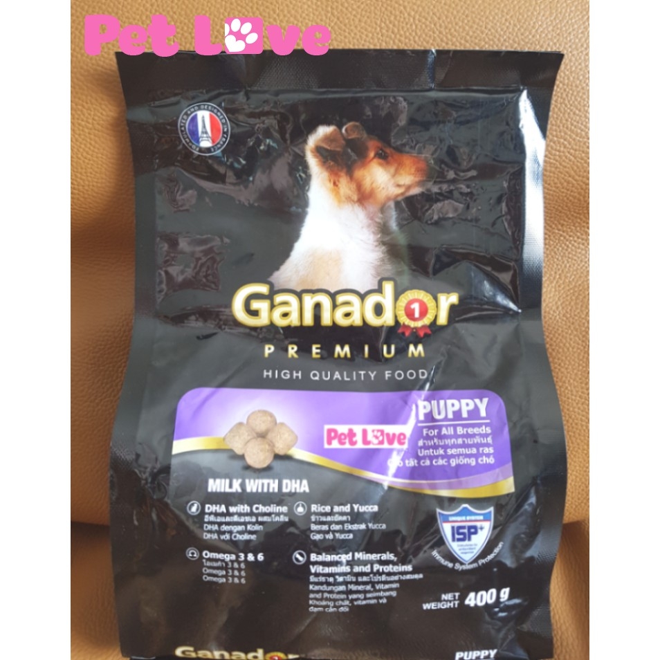 Thức ăn hạt Ganador cho chó con (gói 400g)