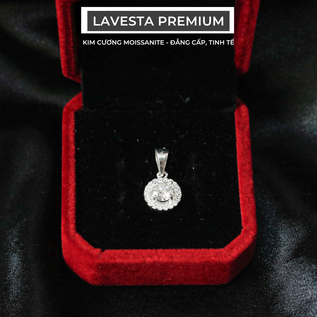 Mặt dây chuyền nữ kim cương Moissanite LAVESTA kiểm định GRA, thiết kế đẳng cấp, tinh tế