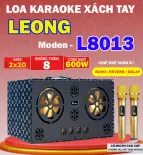 ( BĂN MỚI NÂNG CẤP  2024 ) Loa Xách Tay LEONG- L8013  Kèm 2 Mic UHF Chống Hú , Loa Blutooth Công suất: 600W  /2 Bass 20Cmc , 1 Trung ,1 Treble , Chip DSP Vang Số Có  Echo , Delay Cực Mượt Hay, Tiếng Sáng ,Hát Karaoke Trong Nhà Ngoài Trời Siêu Đỉnh.