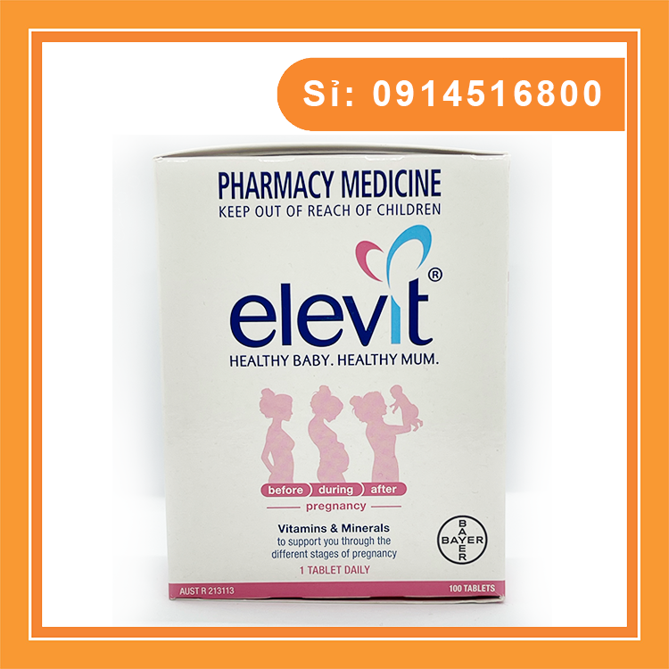 Elevit Của Úc Hộp 100 Viên - Vitamin Tổng Hợp Cho Bà Bầu