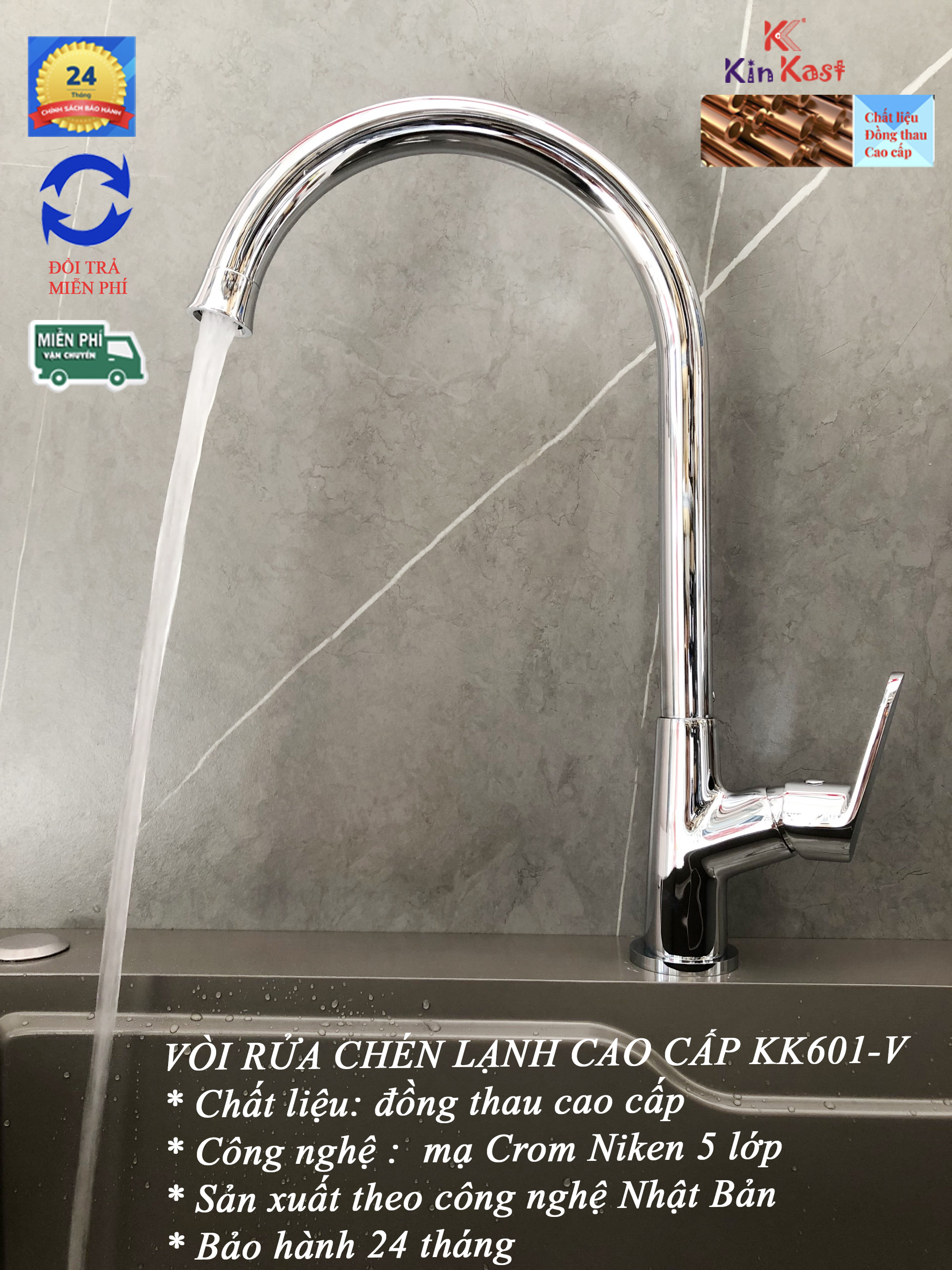 Vòi rửa chén đồng thau kk6010-6+ vòi rửa chén bát+vòi rửa nhà bếp