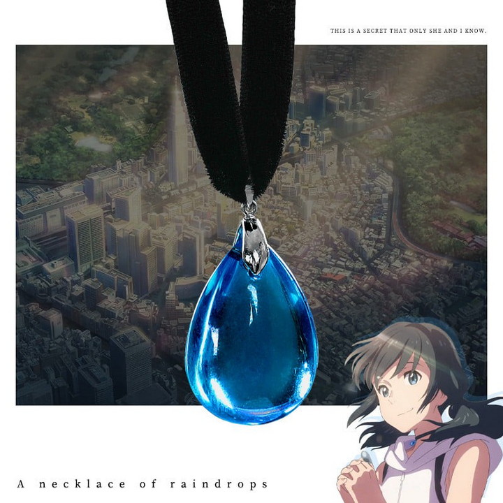 Vòng cổ Hina anime Tenki Ko No Đứa con của thời tiết dây chuyền màu xanh choker
