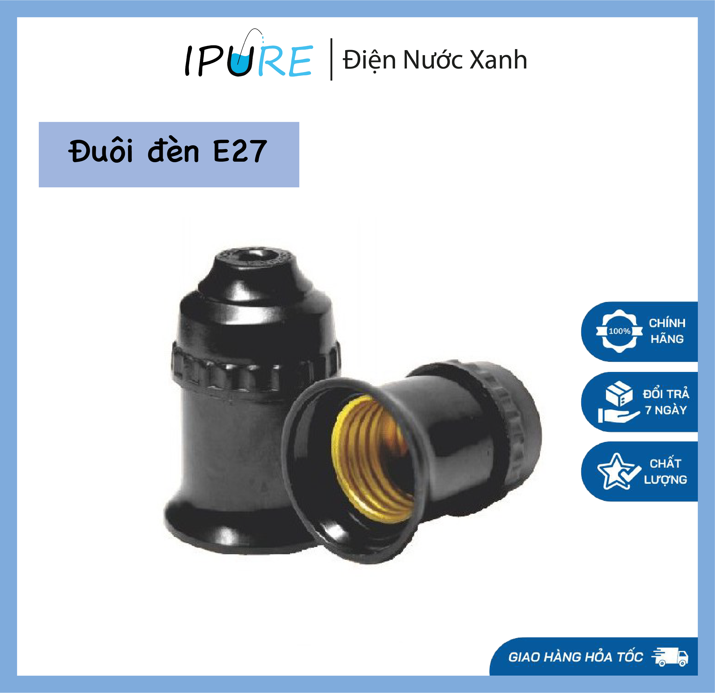 Đui đèn e27 đuôi xoáy phi 27 màu ngẫu nhiên - dnx ipure
