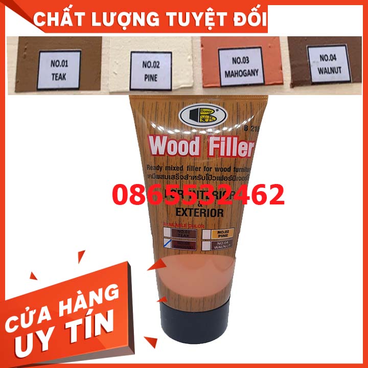 Tuýp bột trét vết nứt gỗ , bột trám gỗ wood filler 250gram bosny