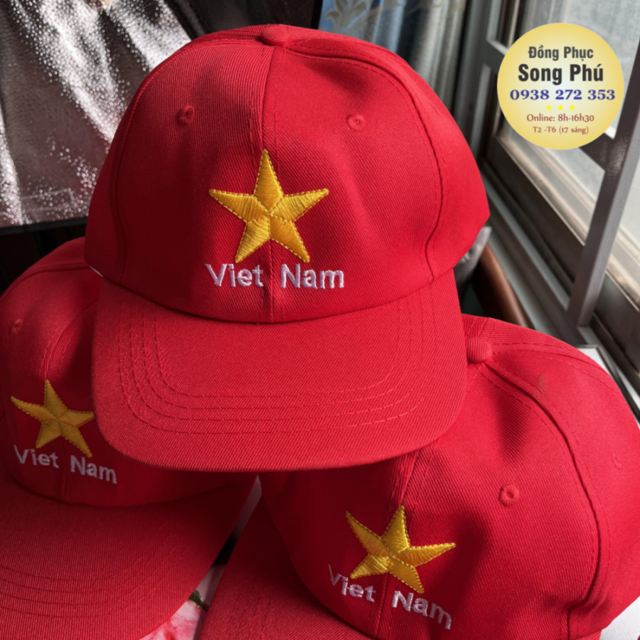 Vietnam flag hat - embroidered star - Song Phu uniform