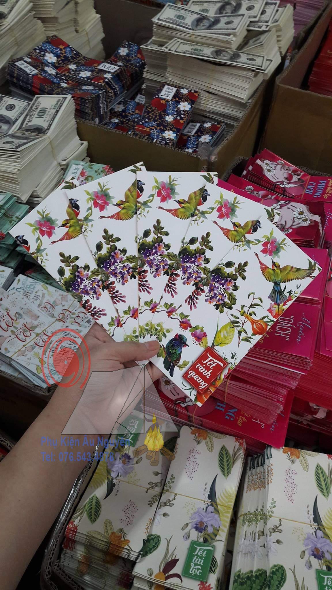 Bao lì xì Tết 2019 giấy bóng Couche dầy - Bịch 10 bao - Chọn theo hình